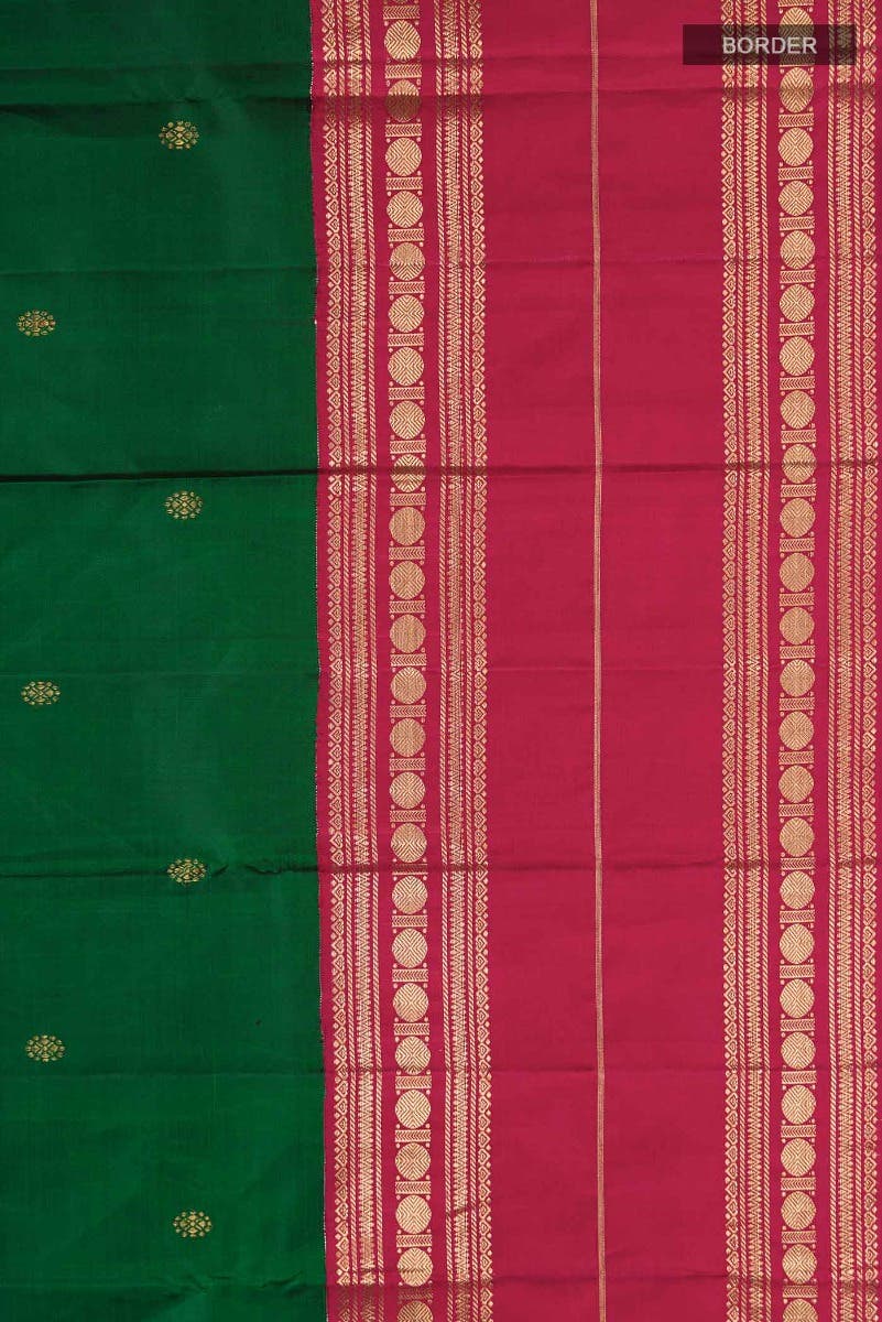 Kamala-Pure Silk Pure Gold Zari Green Kanchipuram Saree