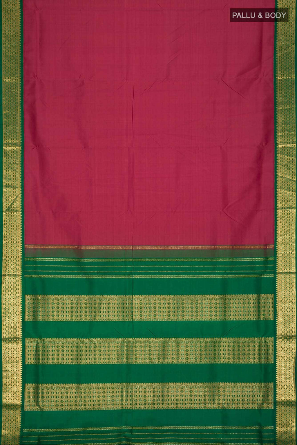 Pure Silk Pure Zari Pink Kanjivaram Nine Yards Saree