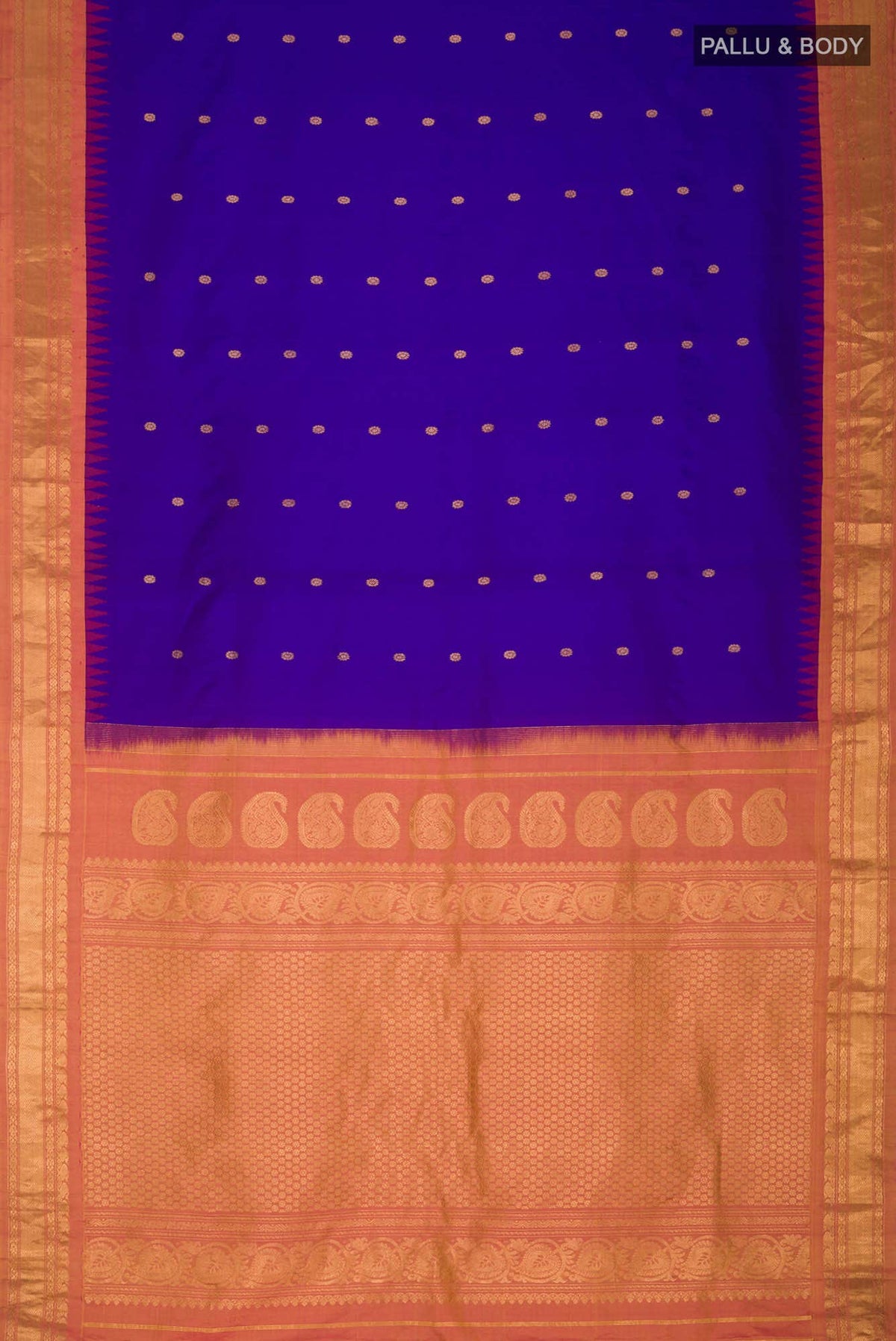 Blue Gadwal Silk Saree