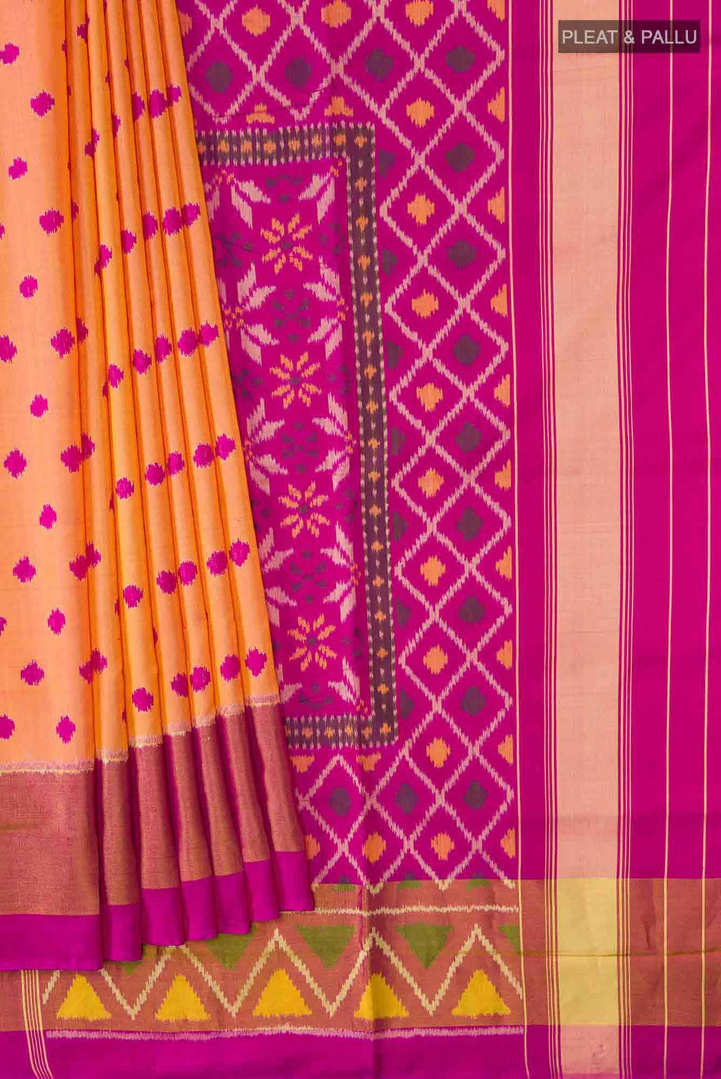 Orange Rajkot Patola Silk Saree