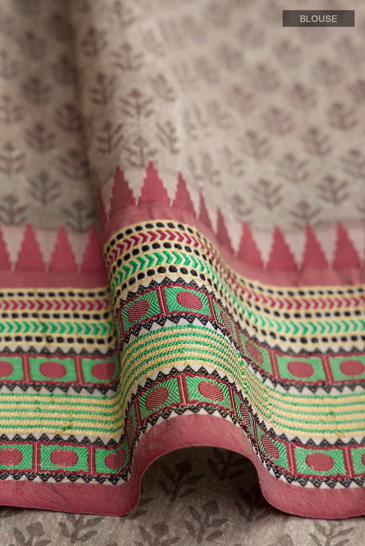 Grey Tussar Silk Saree