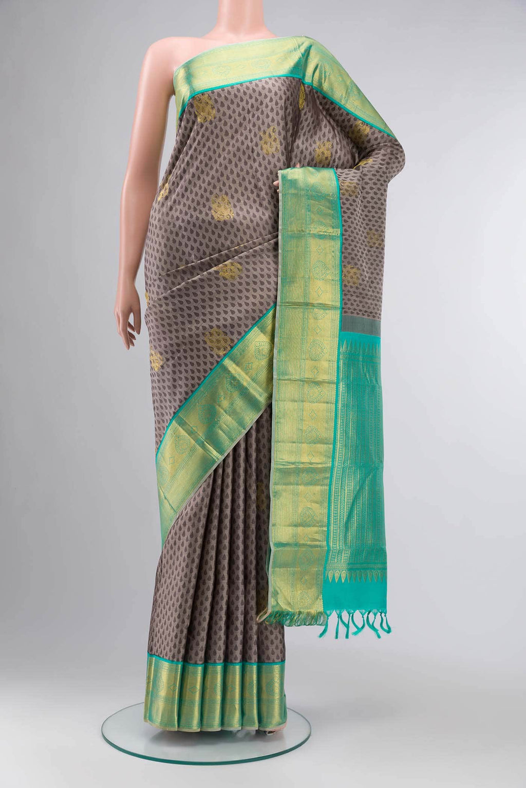 Grey Kanjivaram Silk Saree