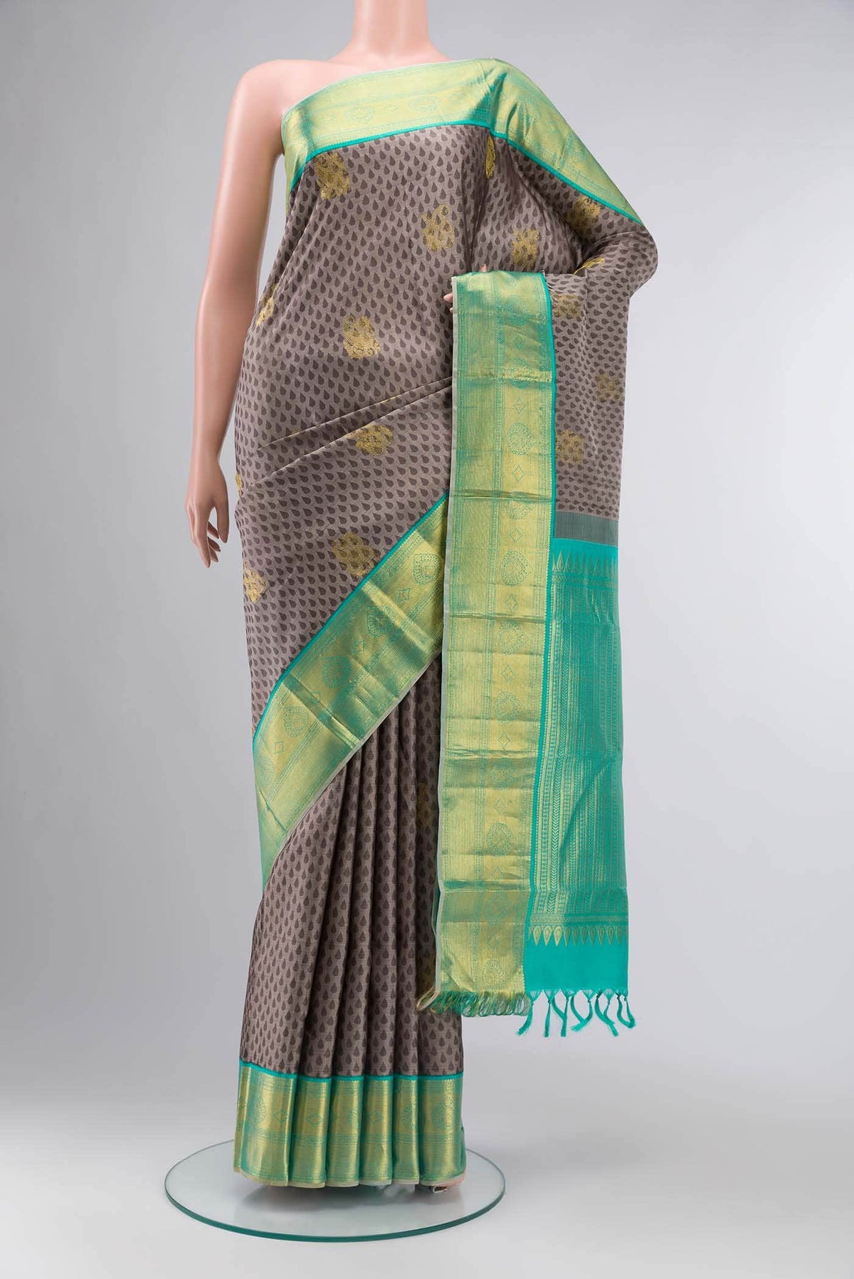 Grey Kanjivaram Silk Saree