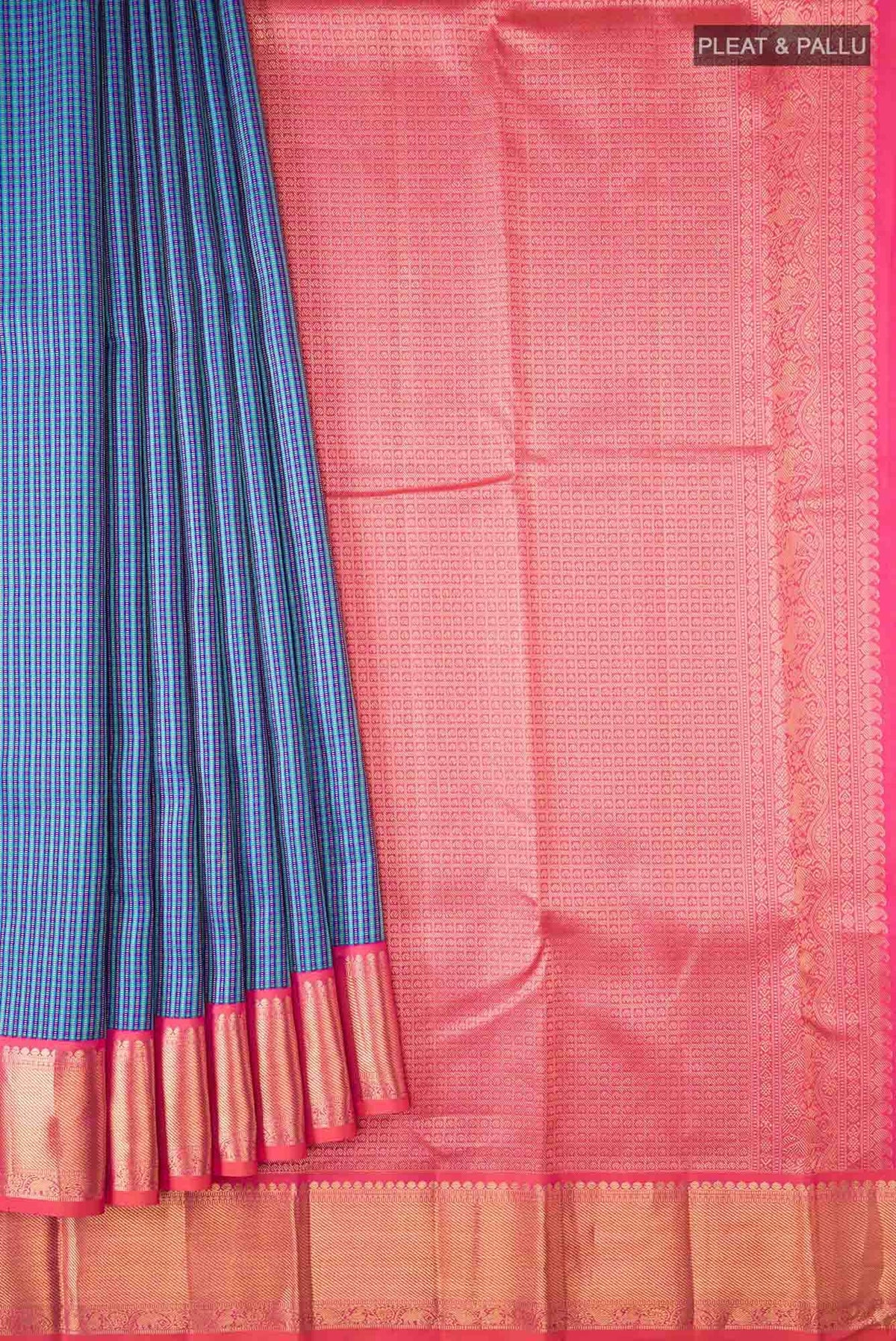 Blue Dual Tone Kanchipuram Silk Saree
