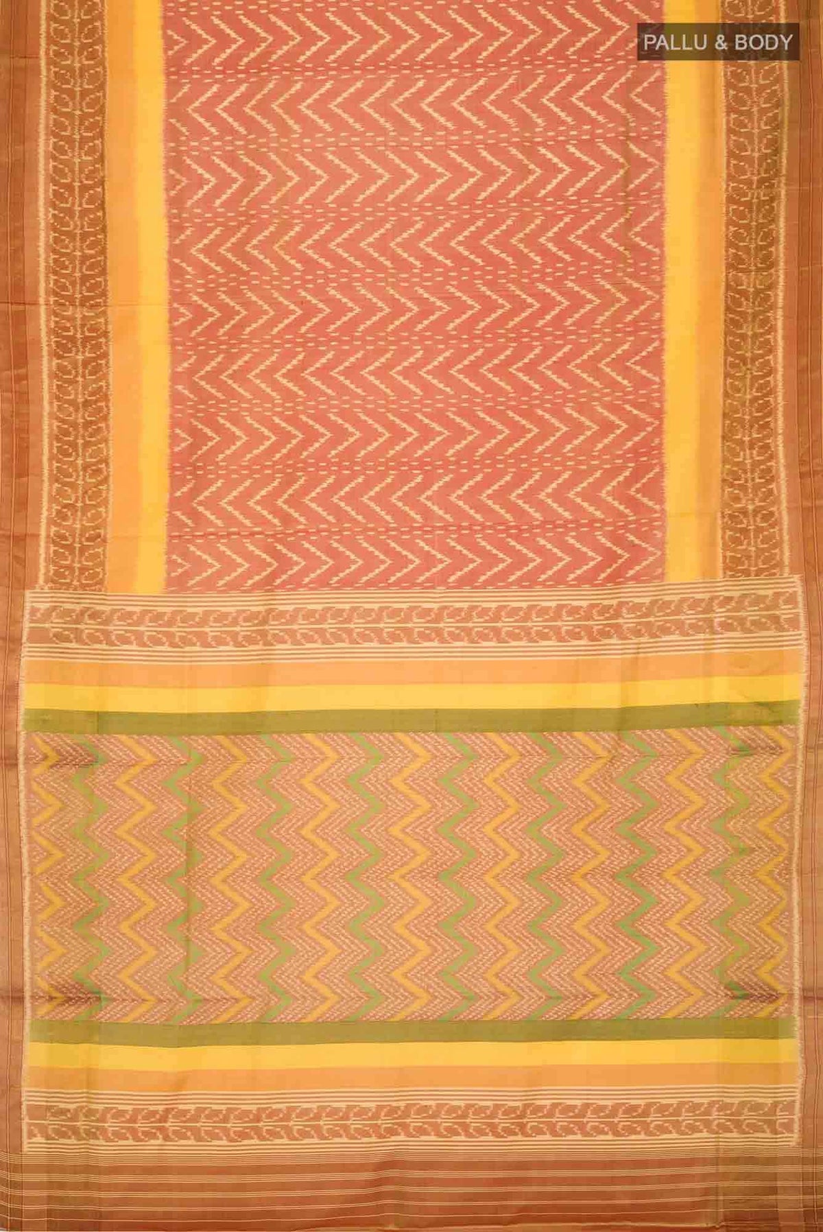 Mustard Rajkot Patola Silk Saree