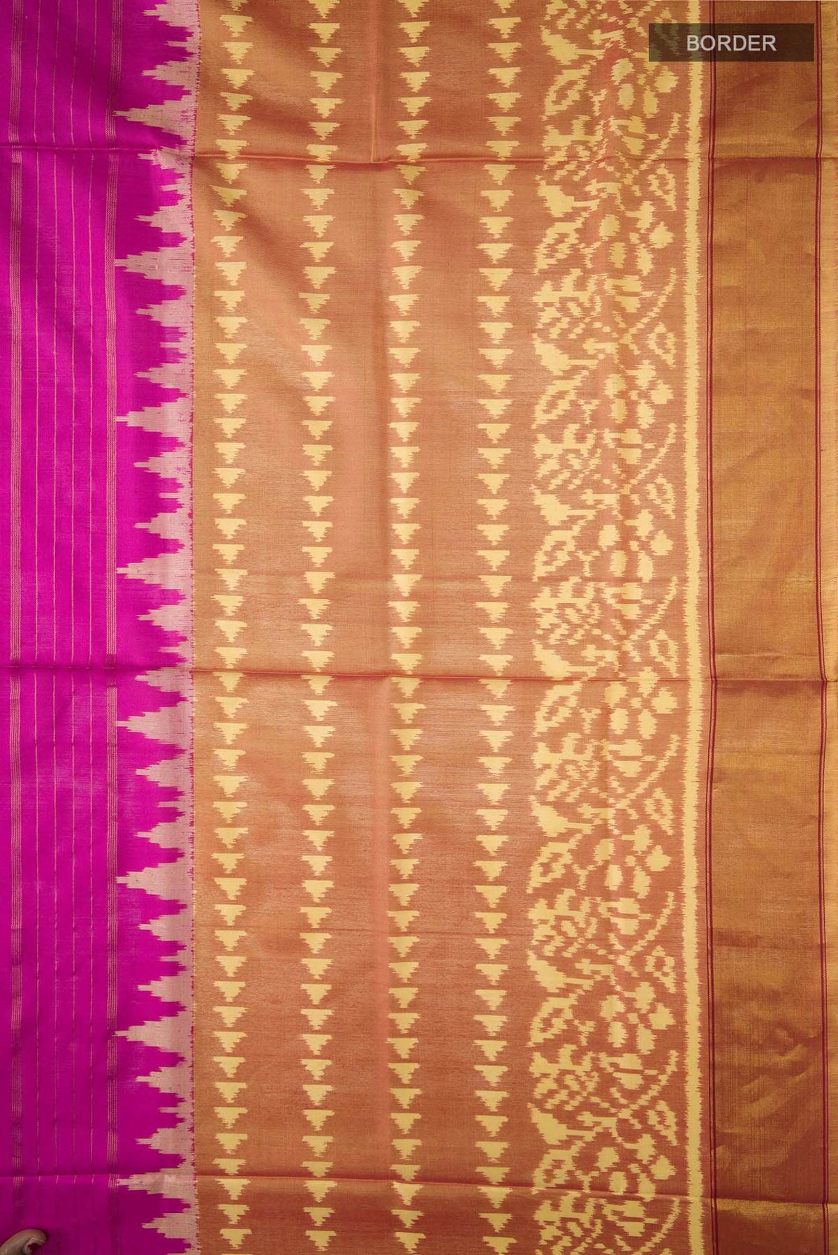 Mustard Rajkot Patola Silk Saree