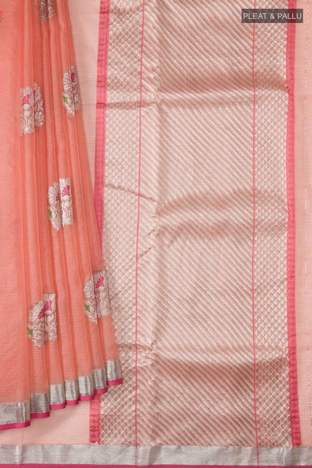 Peach Kota Silk Saree
