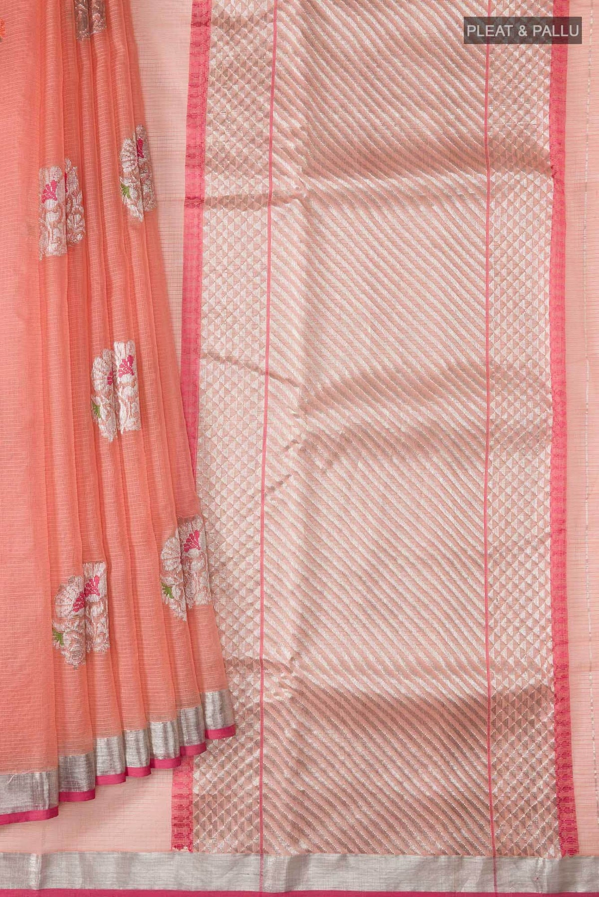 Peach Kota Silk Saree