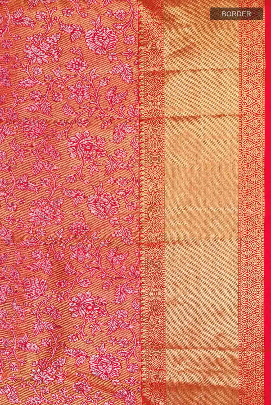 Pure Silk Pure Zari Orange with Gold Color Kanjivaram Saree