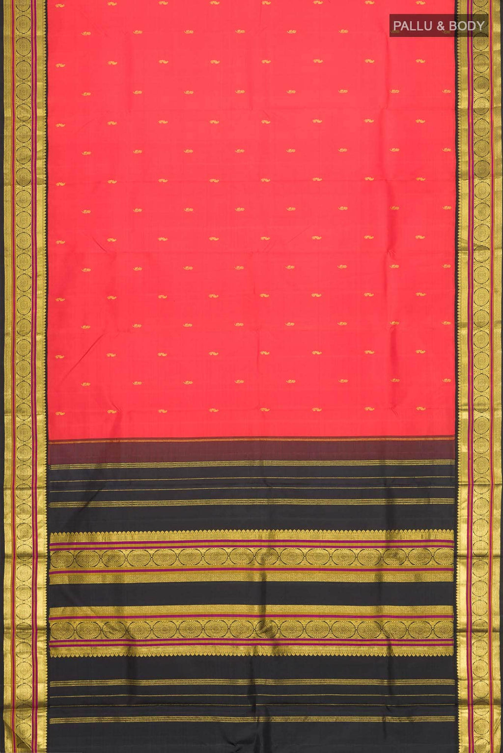 Coral Kanjivaram Silk Saree