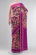 Purple Printed Silk Saree