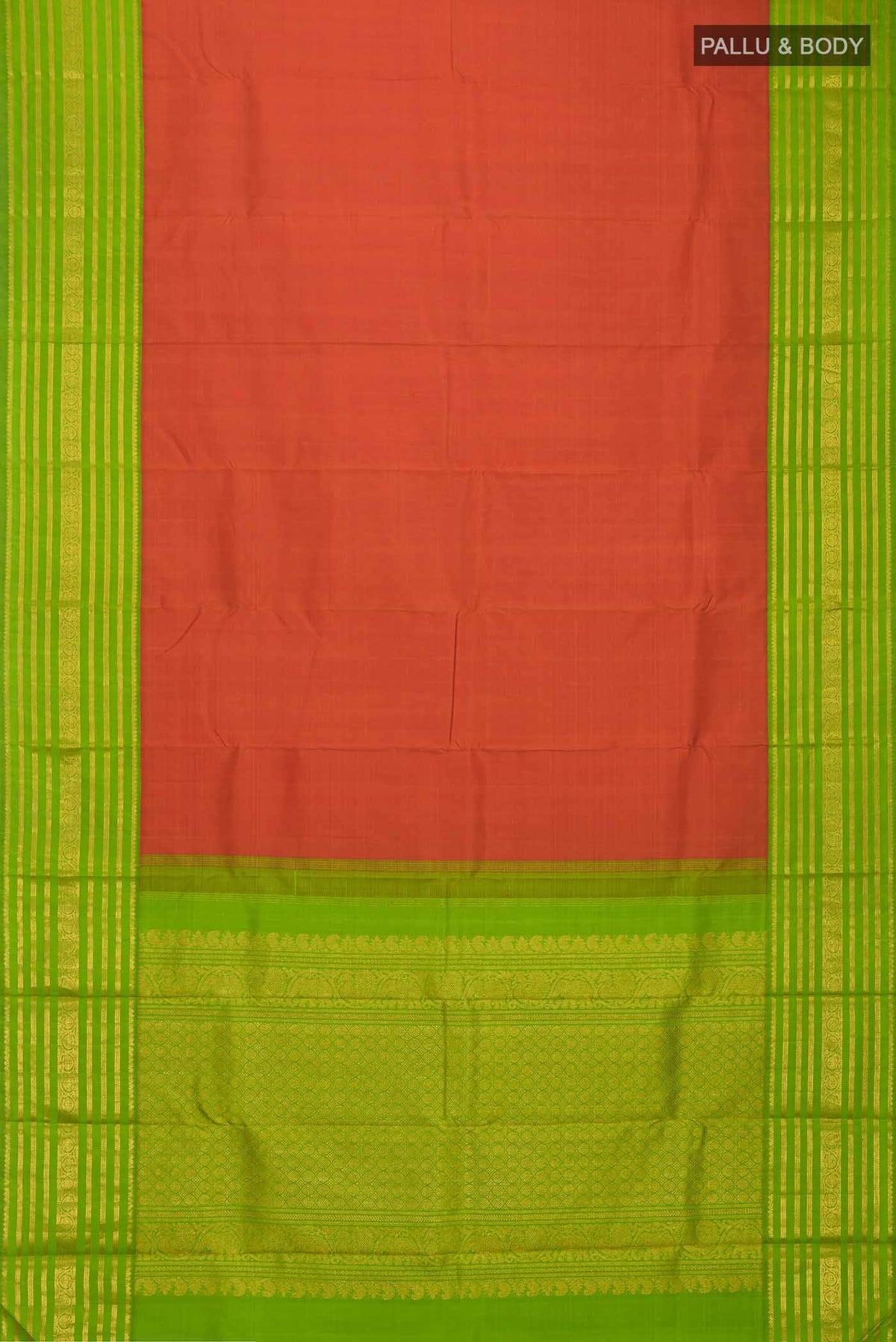 Rust Kanjivaram Silk Saree