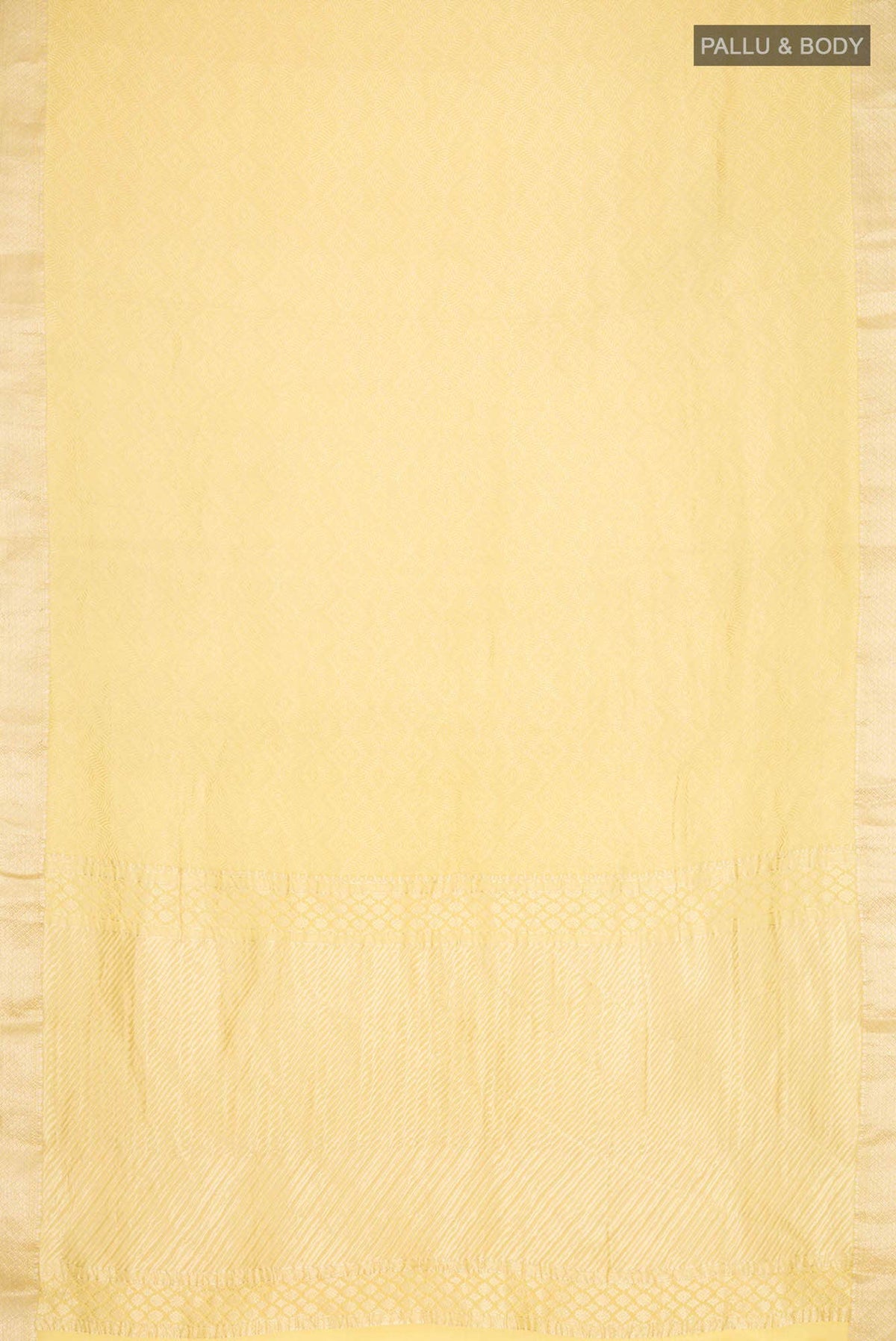 Yellow Mysore Crepe Saree