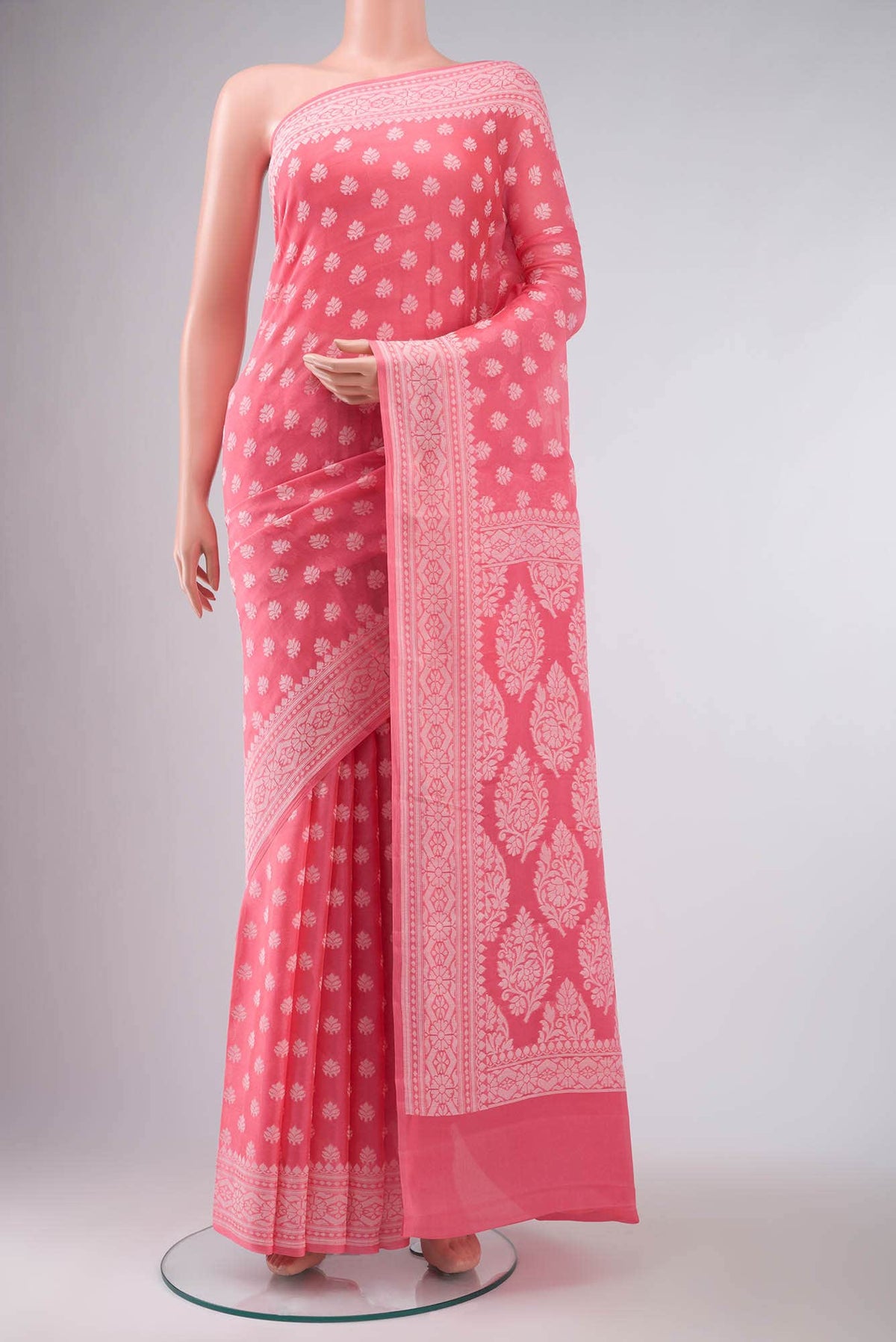 Pink Banarasi Georgette Saree