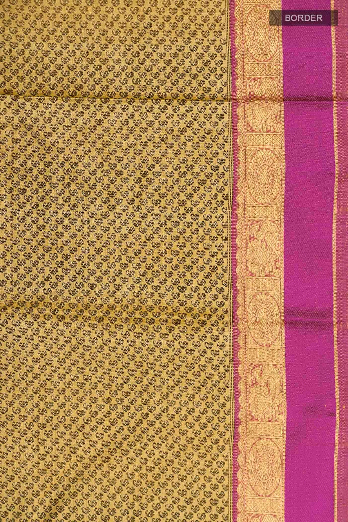 Pure Silk Pure Zari Yellow Kanchipuram Saree