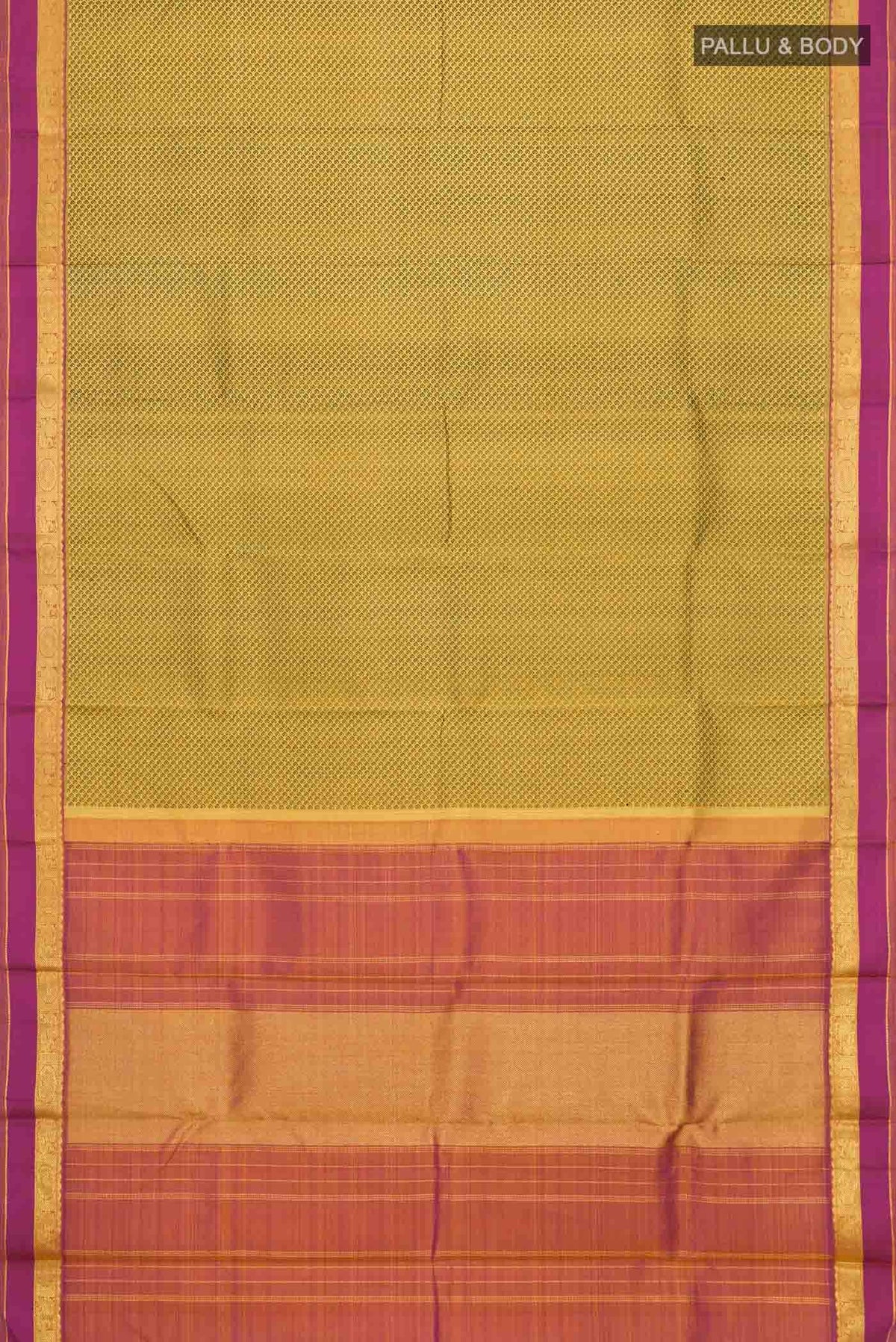 Pure Silk Pure Zari Yellow Kanchipuram Saree