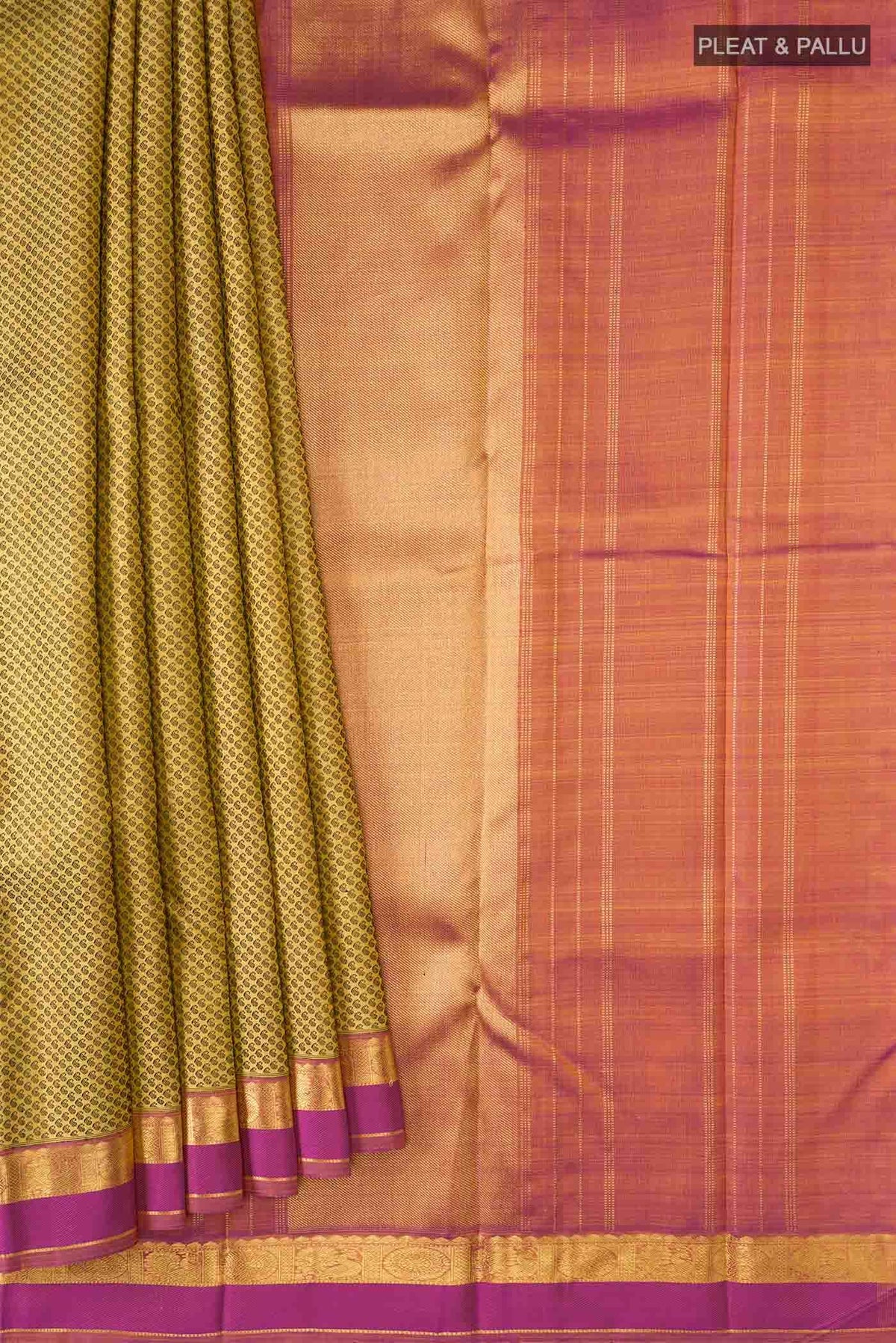 Pure Silk Pure Zari Yellow Kanchipuram Saree