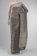 Grey Printed Silk Saree