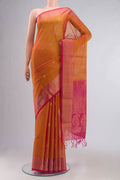 Yellow with Red Dual Tone Silk Cotton Saree
