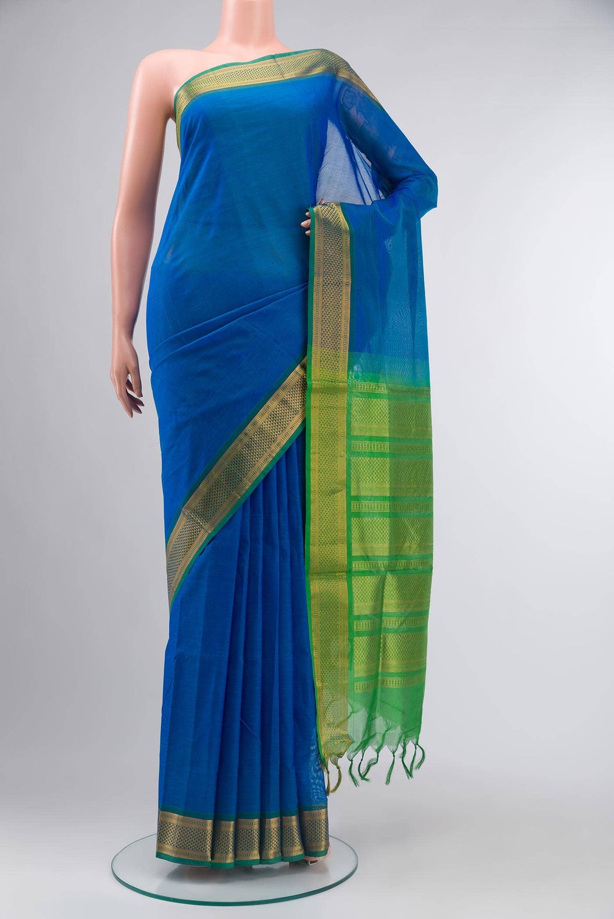 Blue Silk Cotton Saree