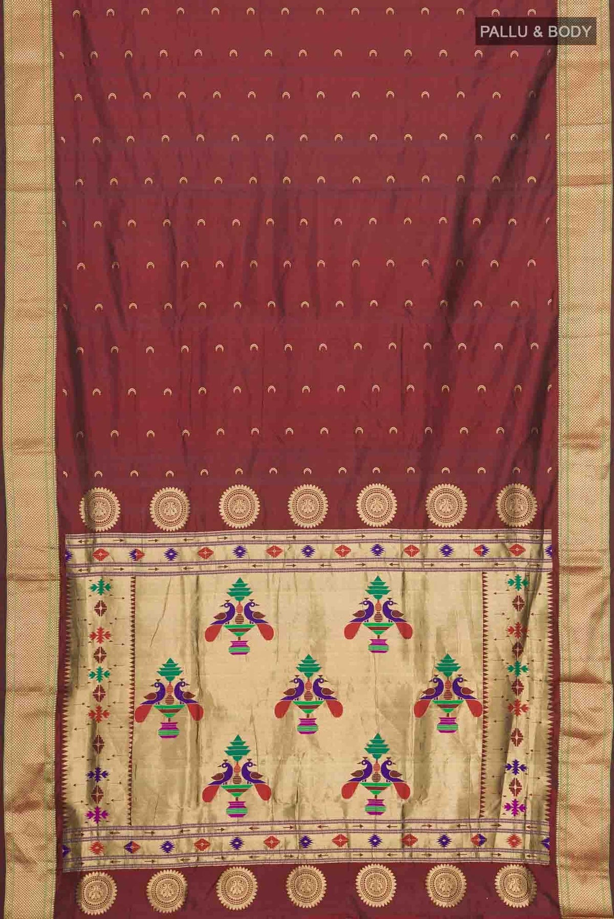 Maroon Bangalore Silk Saree