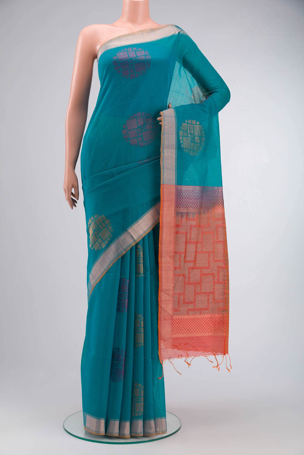 Blue Silk Cotton Saree