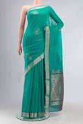 Turquoise Silk Cotton Saree