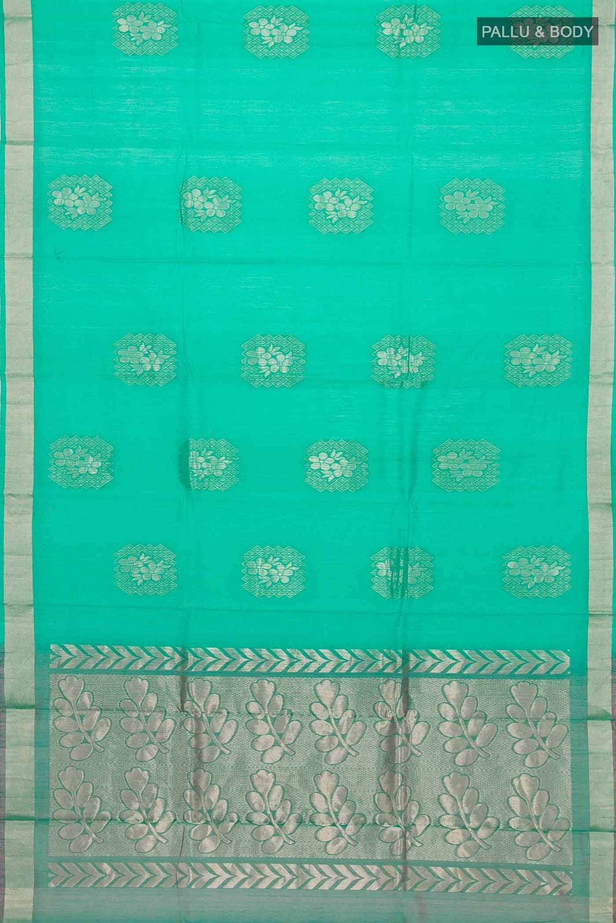 Turquoise Silk Cotton Saree