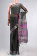 Bottle Green Maheshwari Silk Cotton Saree