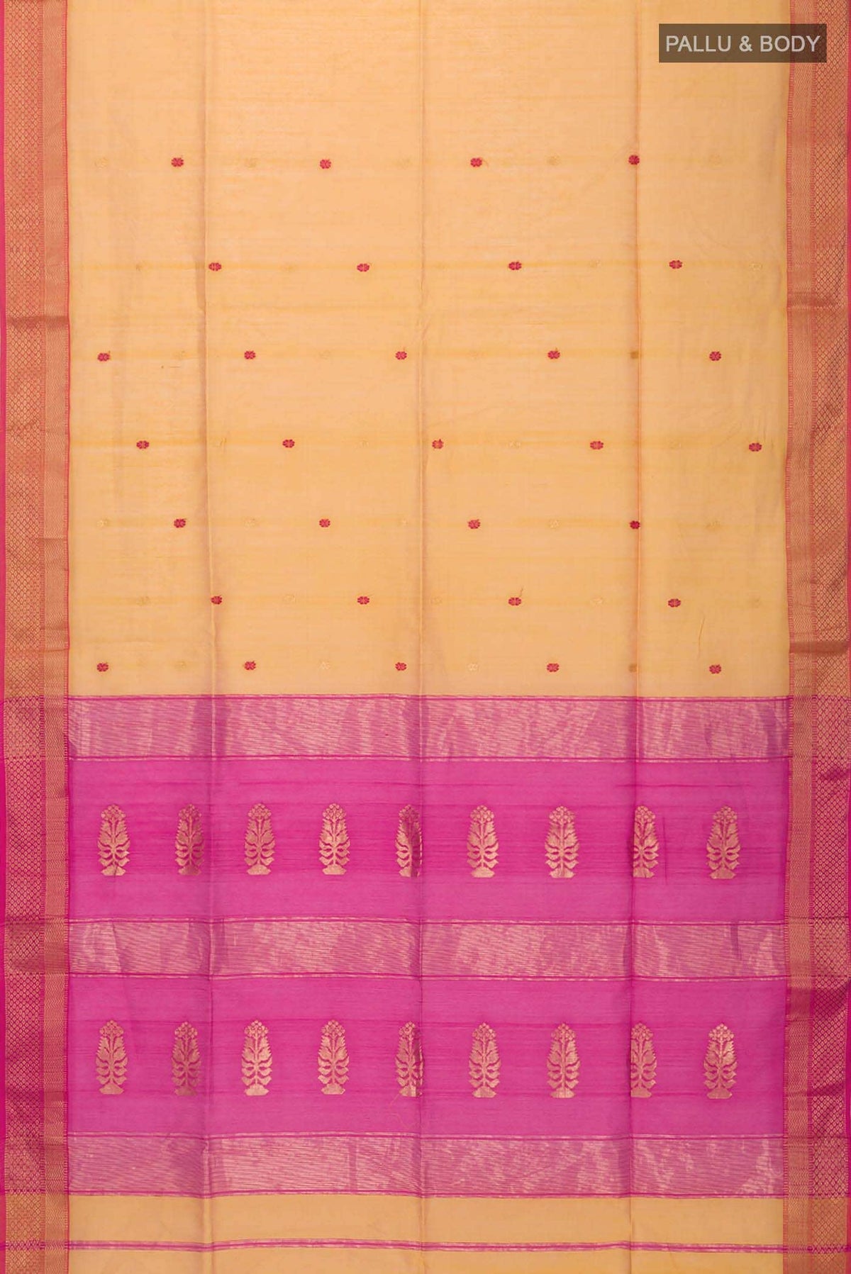 Mustard Maheshwari Silk Saree