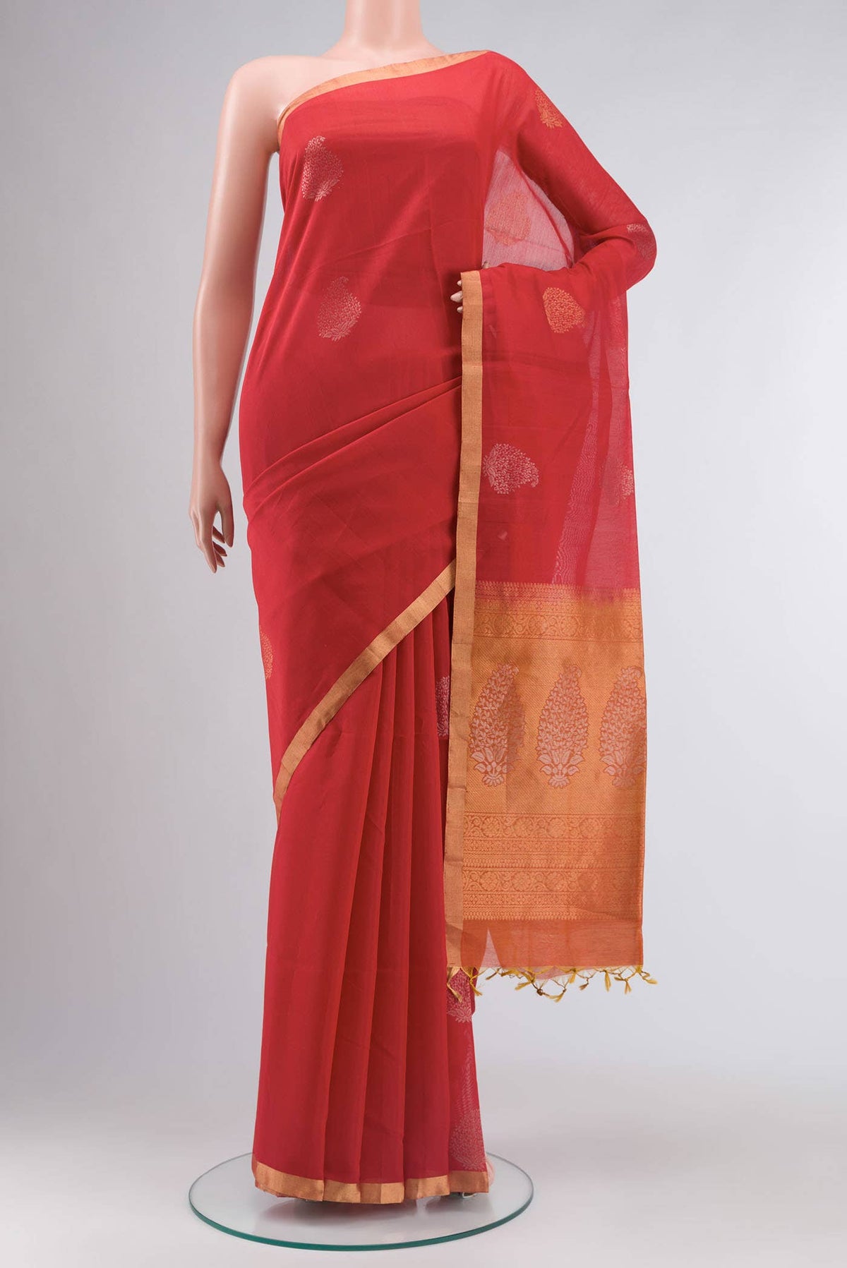 Red Silk Cotton Saree