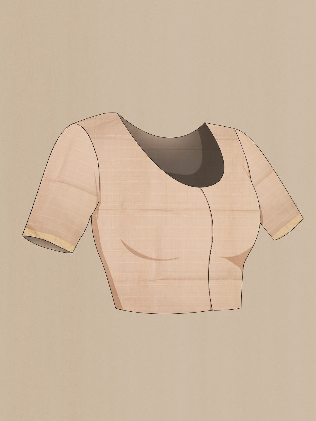 Beige Silk Cotton Saree