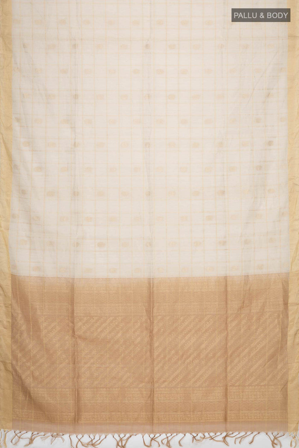Beige Silk Cotton Saree
