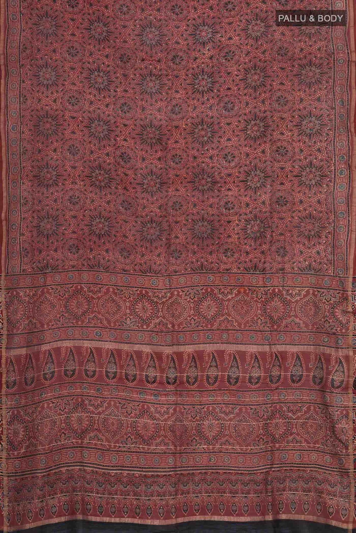 Rust Chanderi Silk Cotton Saree