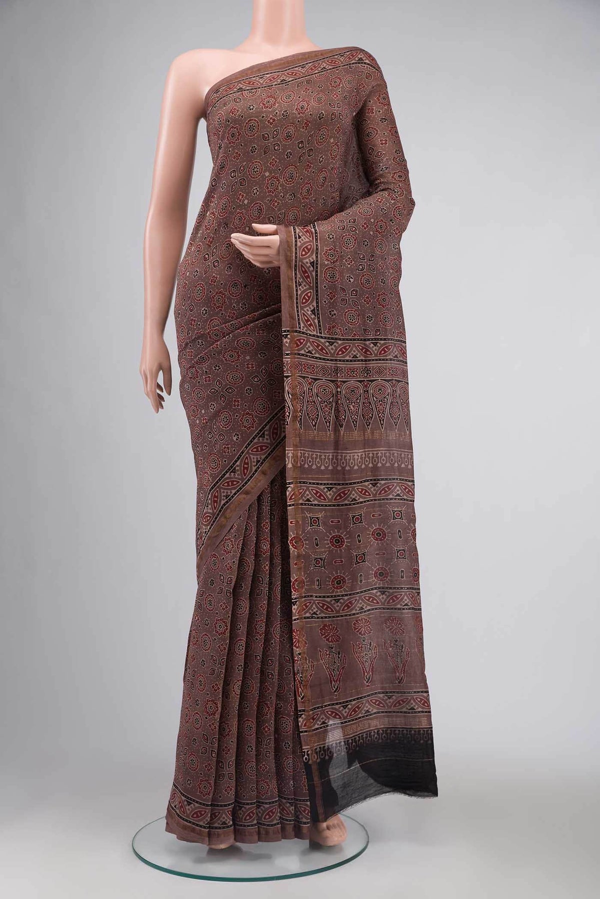 Mauve Chanderi Silk Cotton Saree