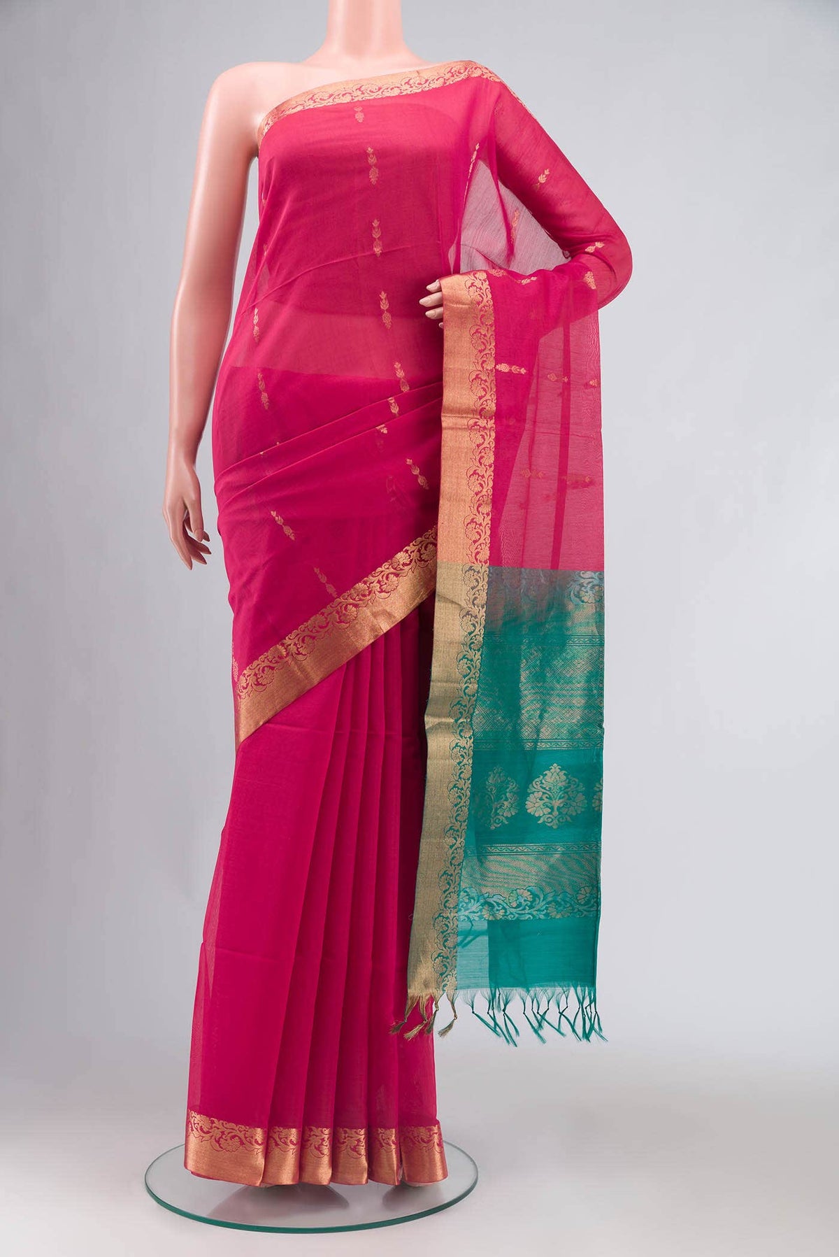 Pink Silk Cotton Saree