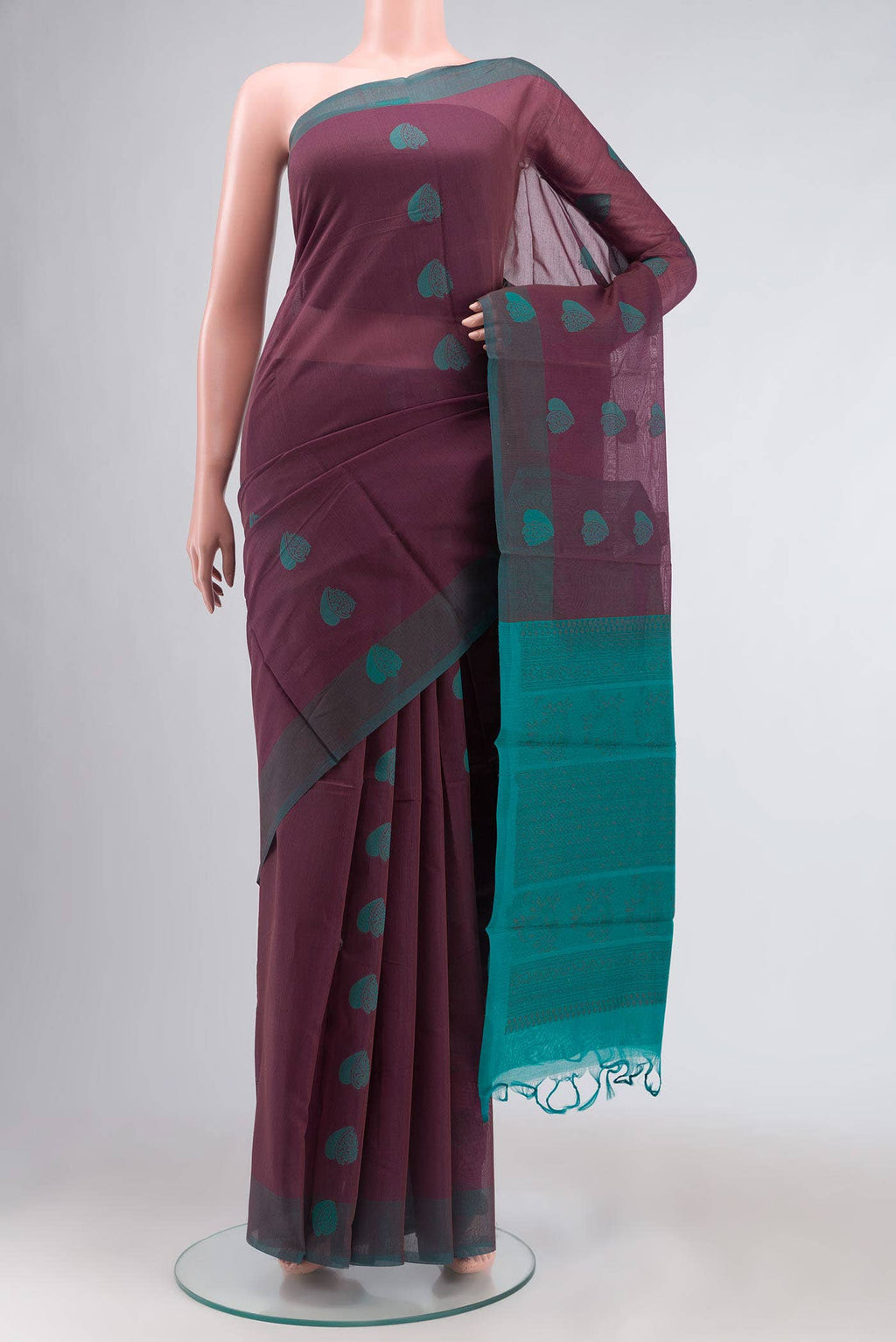Brown Silk Cotton Saree