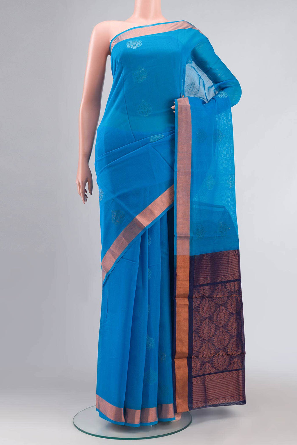 Blue Silk Cotton Saree