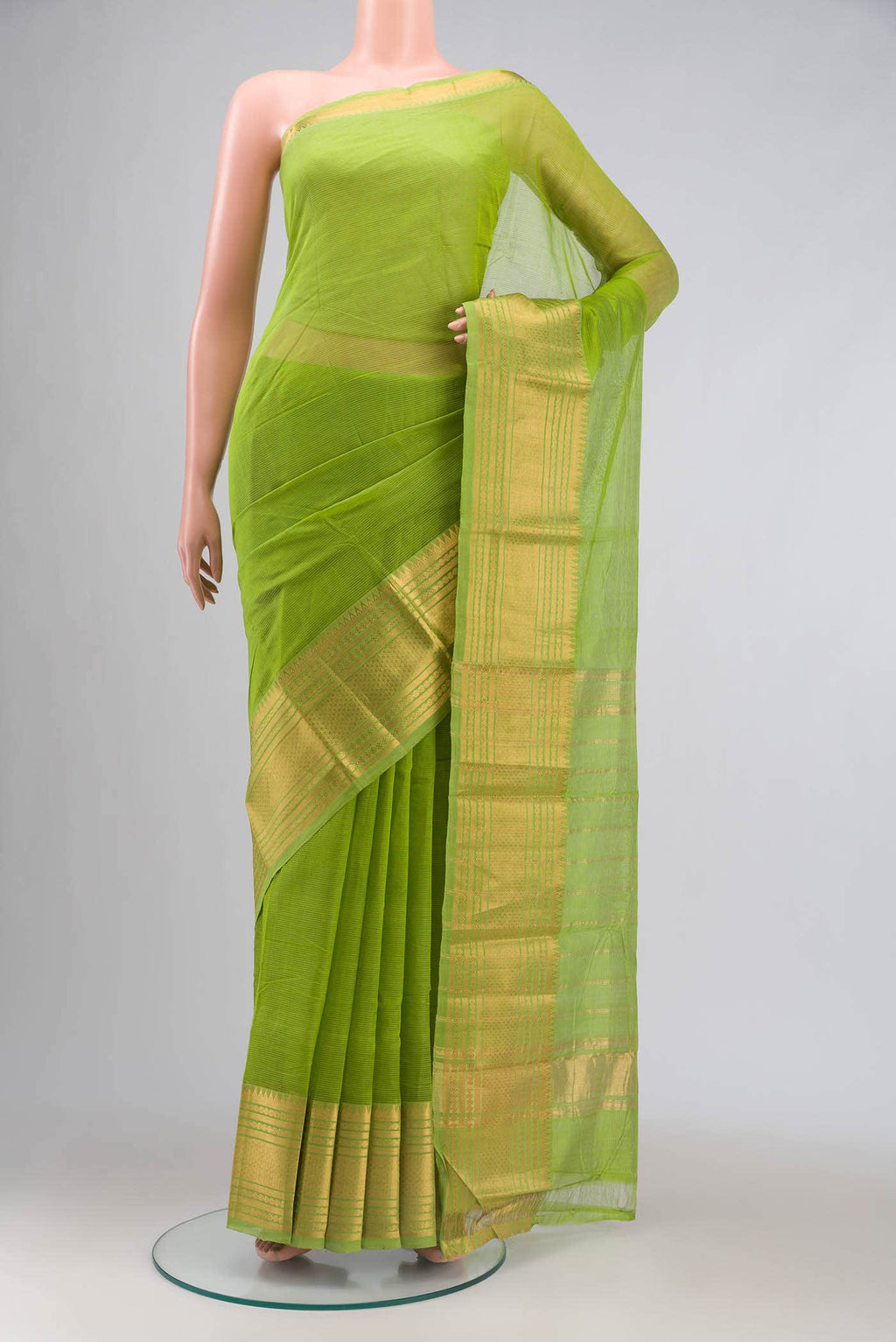 Green Silk Cotton Saree