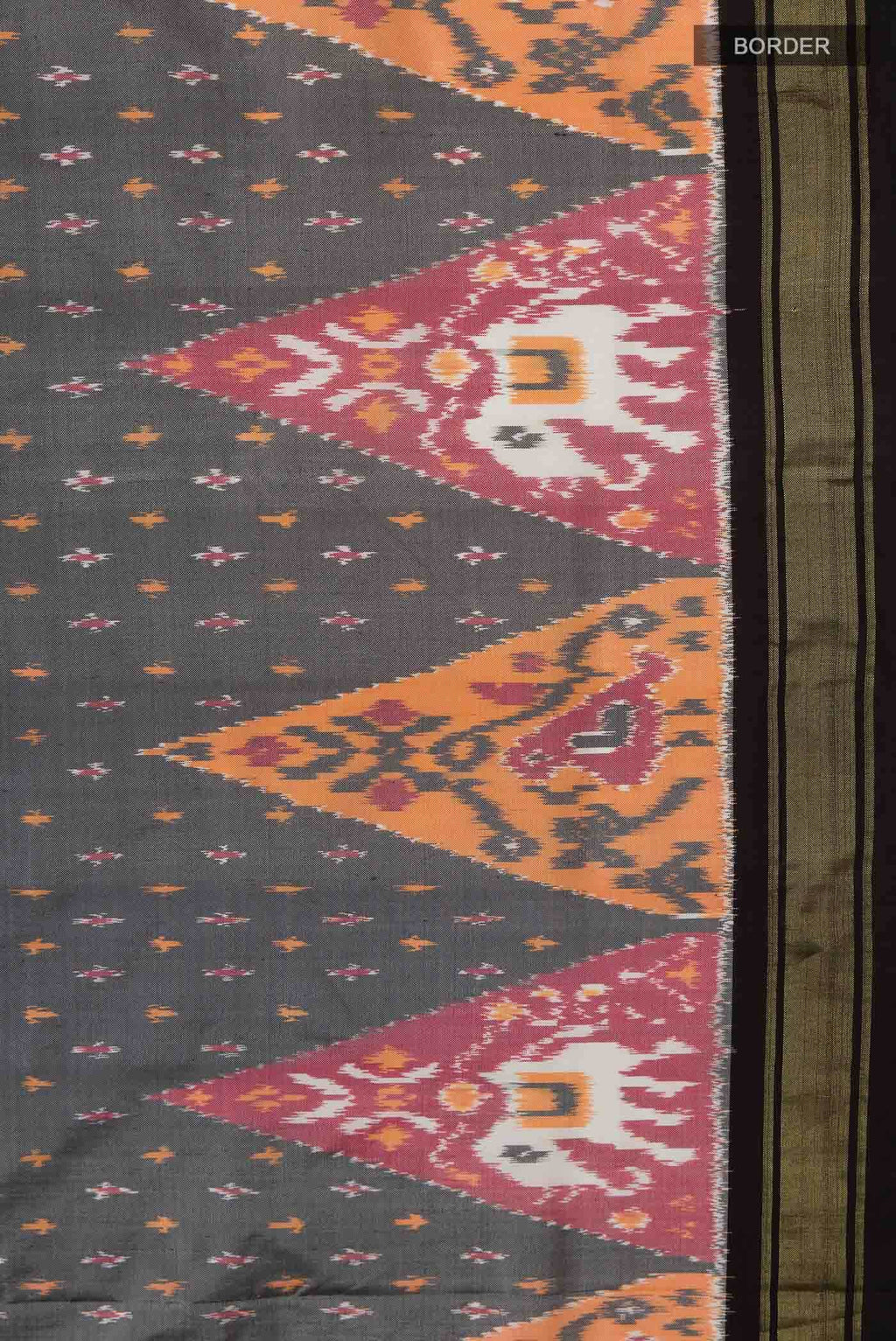 Grey Pochampally Silk Saree
