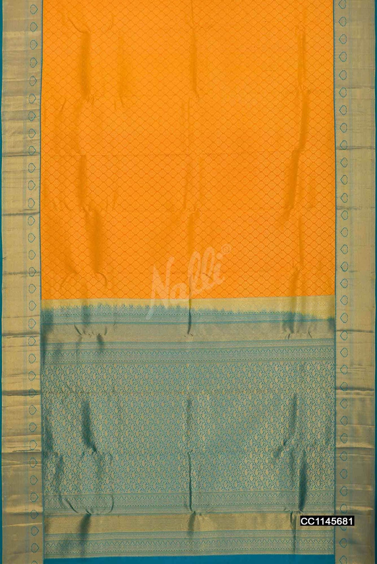 Mustard Kanchipuram Silk Saree