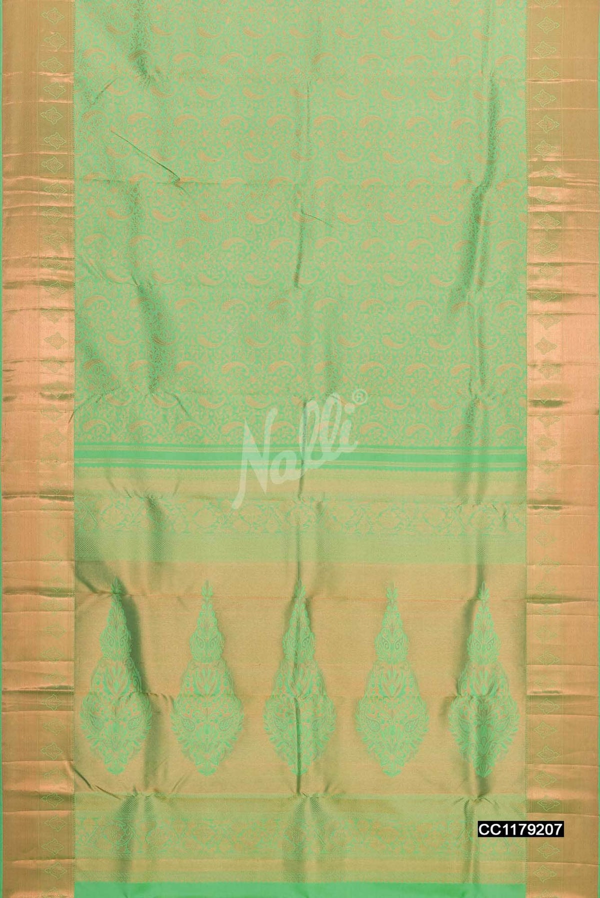 Sea Green Kanchipuram Silk Saree