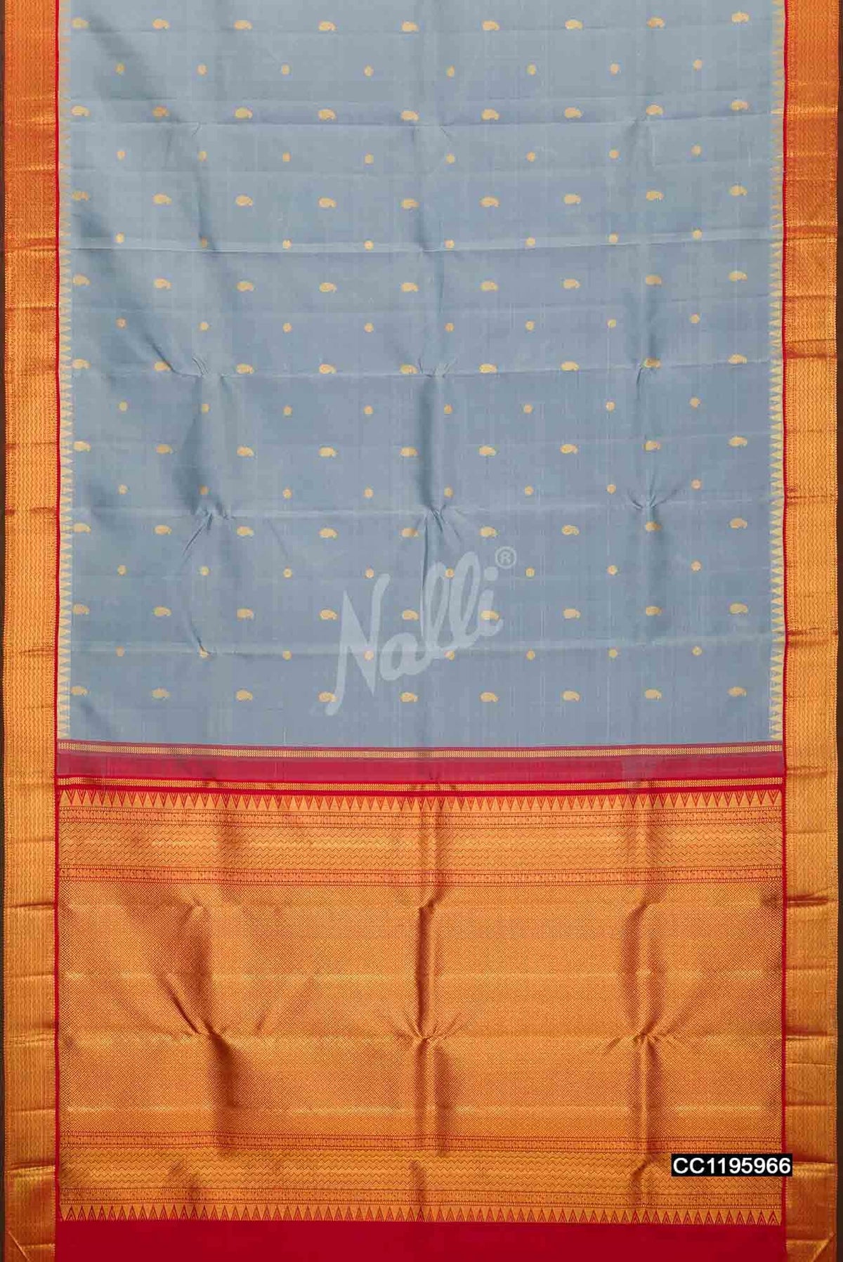 Grey Kanchipuram Silk Saree