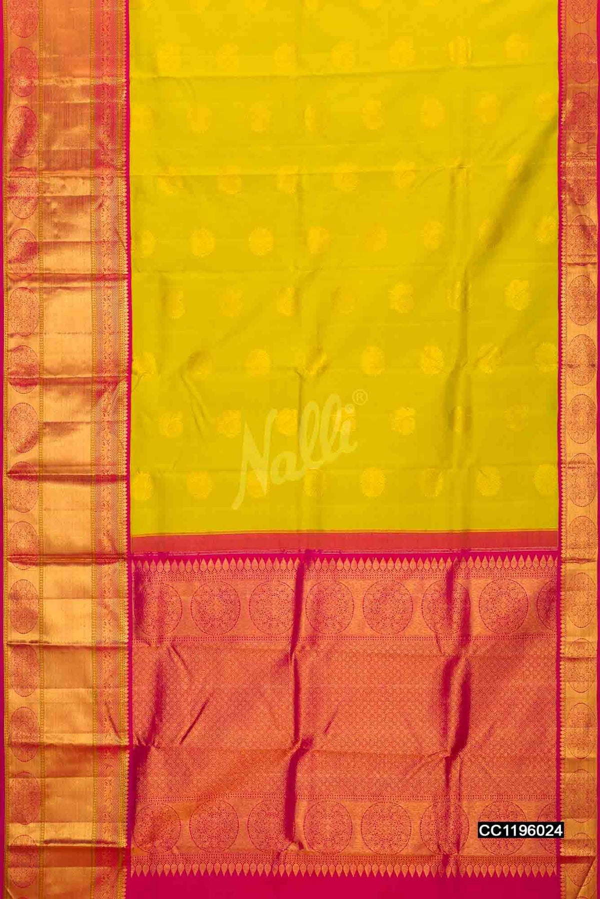 Yellow Kanchipuram Silk Saree