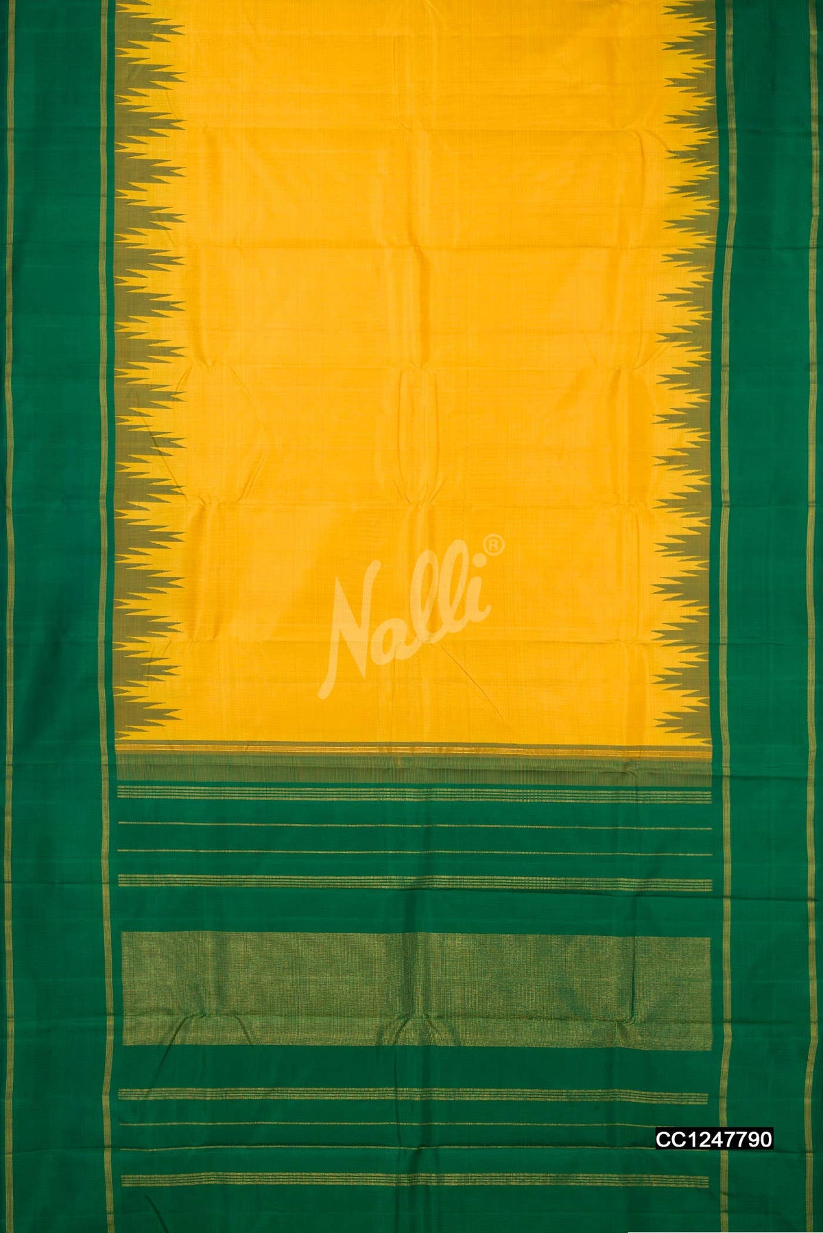Yellow Kanchipuram Silk Saree