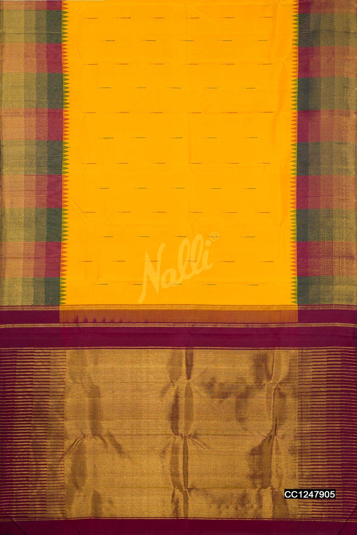 Yellow Kanchipuram Silk Saree