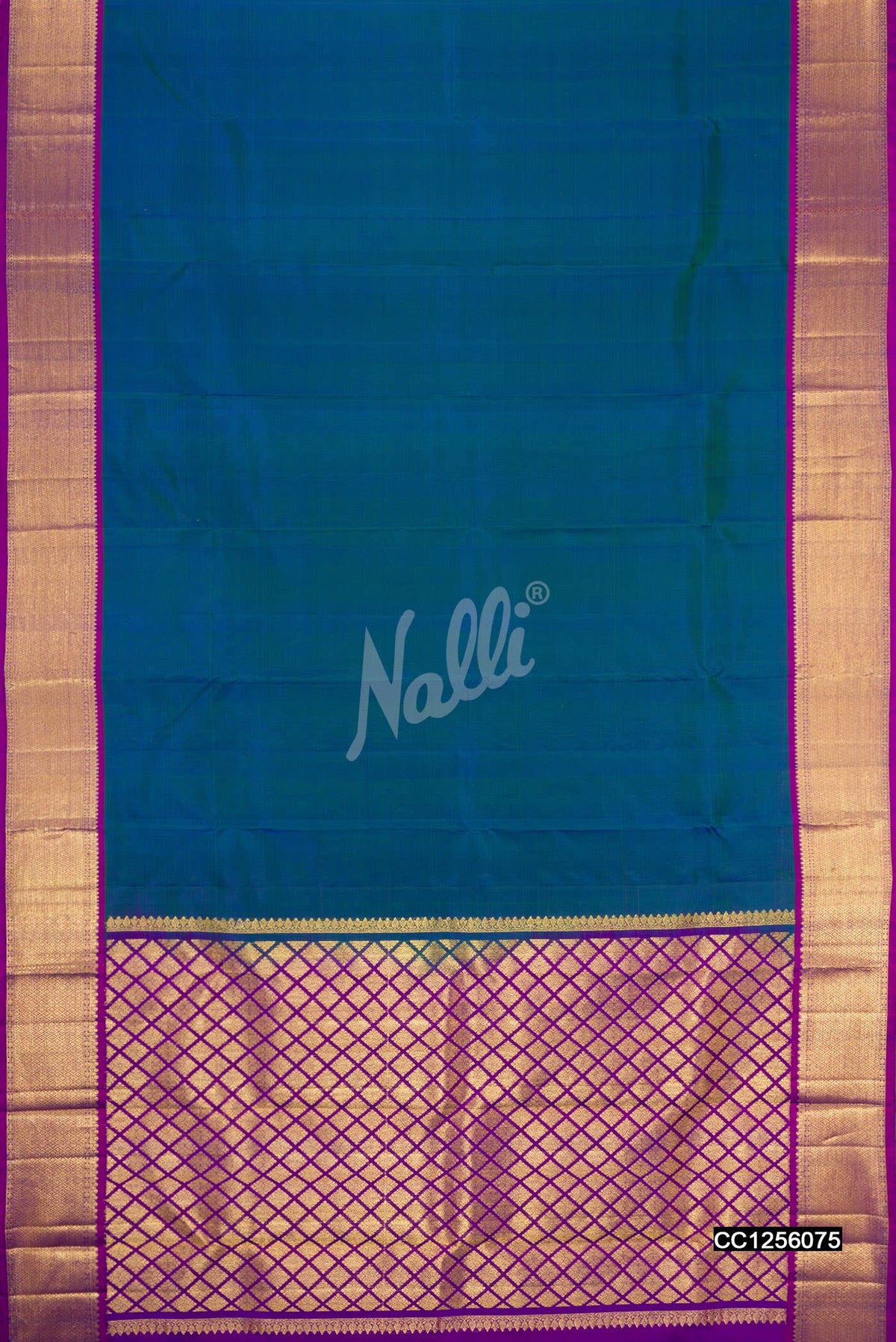 Peacock Blue Kanchipuram Silk Saree