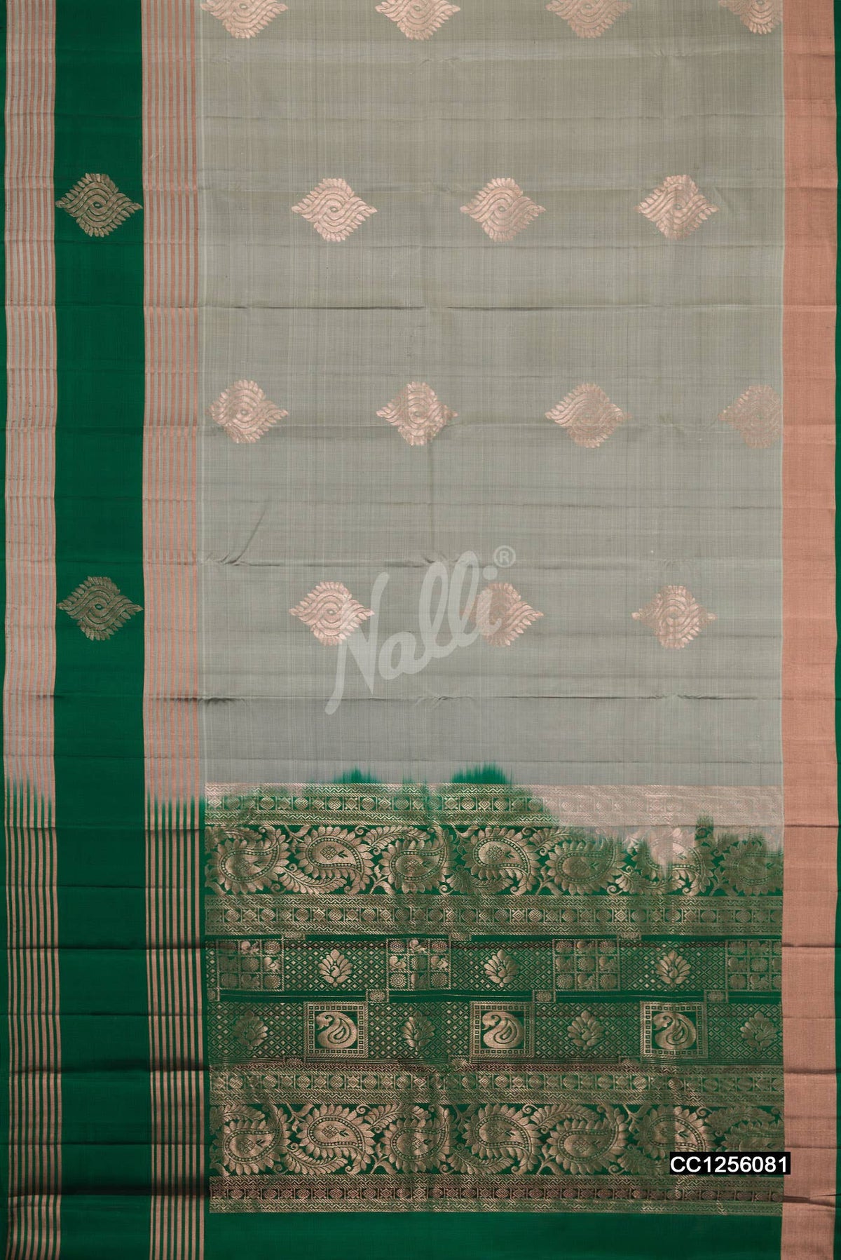 Grey Kanchipuram Silk Saree