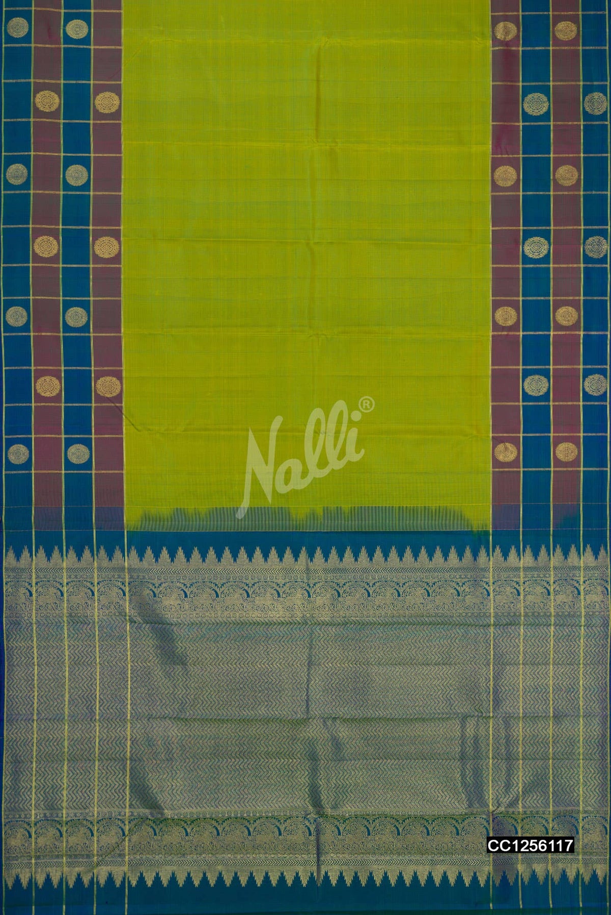 Parrot Green Kanchipuram Silk Saree