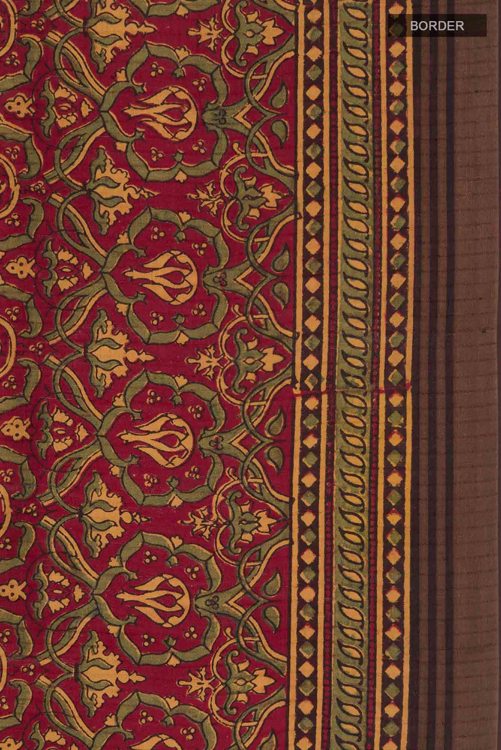 Maroon Tussar Silk Saree